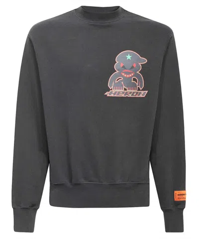 Heron Preston Printed Cotton Sweatshirt In Black