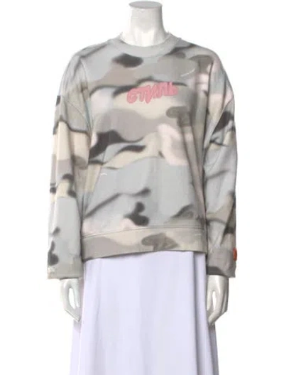 Pre-owned Heron Preston Printed Crew Neck Sweatshirt In White