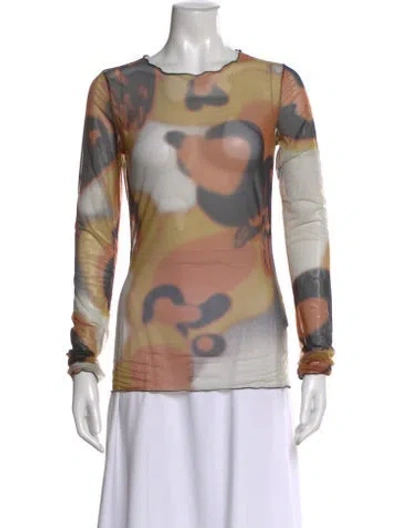 Pre-owned Heron Preston Printed Crew Neck Top In Neutral