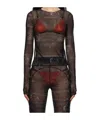 Heron Preston Semi-sheer Long-sleeve Top In Black