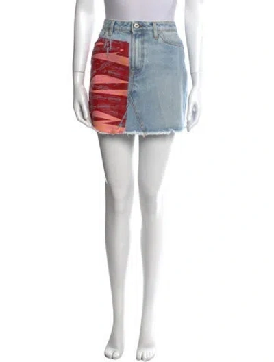 Pre-owned Heron Preston Printed Mini Skirt W/ Tags In Blue