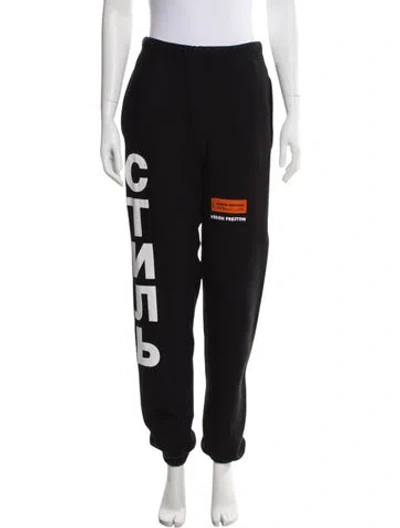 Pre-owned Heron Preston Printed Sweatpants In Black