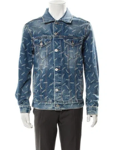 Pre-owned Heron Preston Printed Trucker Jacket In Blue