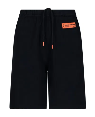 Heron Preston Recycled Cotton Sweatshorts In Black