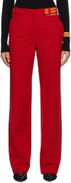 Heron Preston Cut-out Detail Straight-leg Trousers In Red No Col