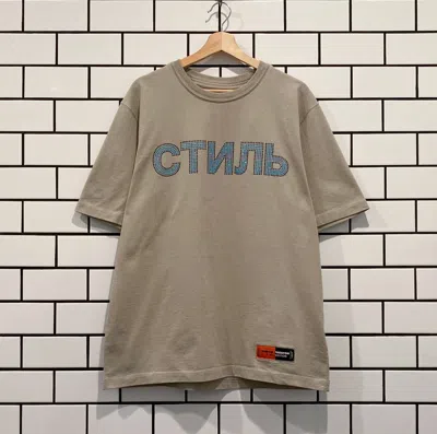 Pre-owned Heron Preston Reg Ctnmb Strass Ss Tee Grey In Gray