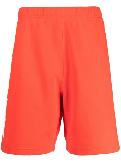 Heron Preston Reg Hpny-print Track Shorts In Orange