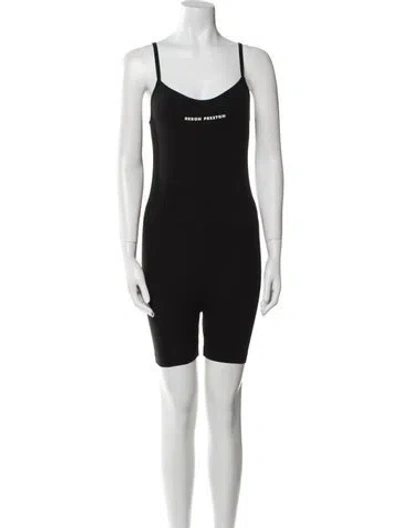 Pre-owned Heron Preston Scoop Neck Romper W/ Tags In Black