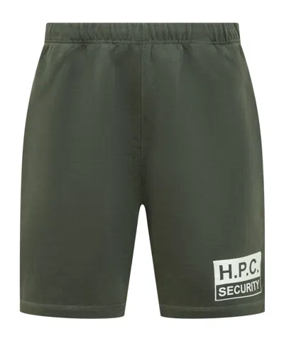 Heron Preston Security Cotton Track Shorts In Green