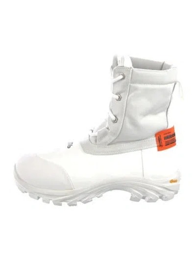 Pre-owned Heron Preston Signature Logo Combat Boots In Multi