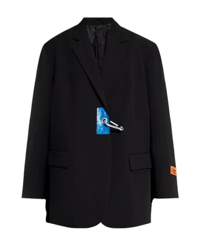 Heron Preston Single-breasted Carabiner-detail Blazer In Black