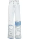 Heron Preston Patchwork Straight-leg Jeans In Blue