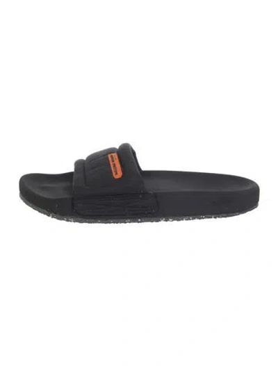 Pre-owned Heron Preston Slides In Black