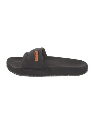 Pre-owned Heron Preston Slides In Black