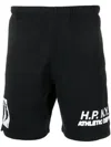 Heron Preston Slogan-print Cotton Shorts In Schwarz