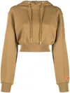 Heron Preston Slogan-print Cropped Hoodie In Brown