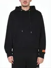 Heron Preston Solid Black Hoodie With Kangaroo Pocket And Distinctive Patch In Black