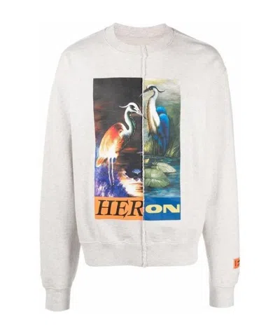Heron Preston Split Heron Crew-neck T-shirt In White