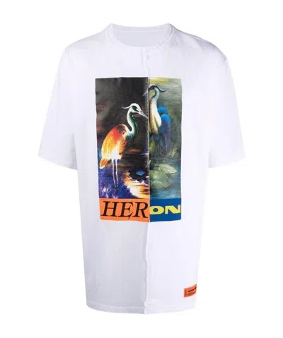 Heron Preston Split Heron Print T-shirt In White