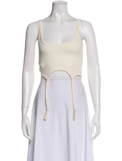Pre-owned Heron Preston Square Neckline Sleeveless Crop Top In Neutral