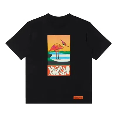 Heron Preston Ss22 Abstract T-shirt 'black Orange'