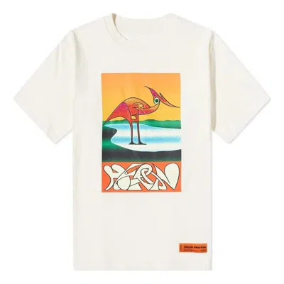 Heron Preston Ss22 Abstract T-shirt 'white Orange'