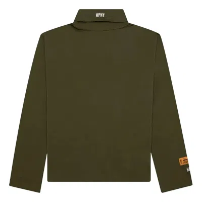 Heron Preston Ss23 Logo Patch Rollneck Long-sleeve T-shirt 'dark Olive' In Green