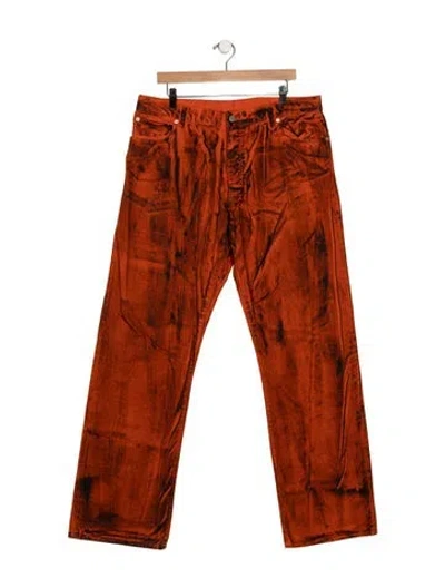 Pre-owned Heron Preston Straight-leg Jeans In Orange
