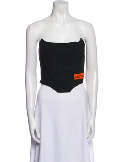 Pre-owned Heron Preston Strapless Crop Top In Black