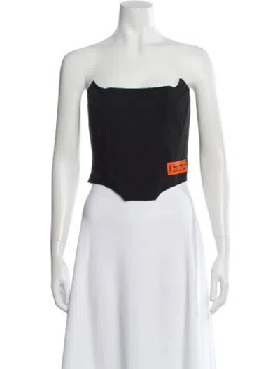 Pre-owned Heron Preston Strapless Crop Top In Black