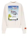 Heron Preston Front Print Oversize Cotton Sweatshirt In Pink