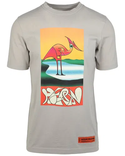 Heron Preston Heron Cotton Graphic Print T-shirt In Grey