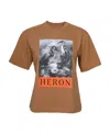 Heron Preston T-shirt With Round Neck And Short Sleeves In Brown