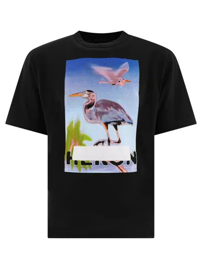Heron Preston Censored Heron Cotton Jersey T-shirt In Black