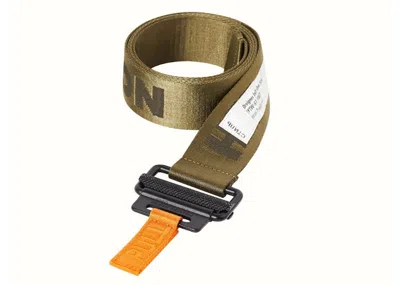 Pre-owned Heron Preston Tape Belt In Olive