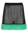 Heron Preston Faux-fur Straight Skirt In Black