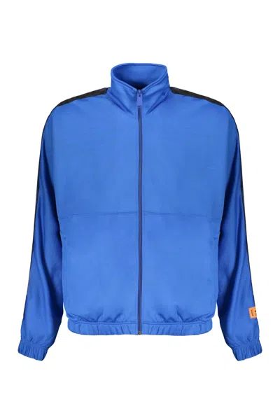 Heron Preston Techno Fabric Full-zip Sweatshirt In Blue