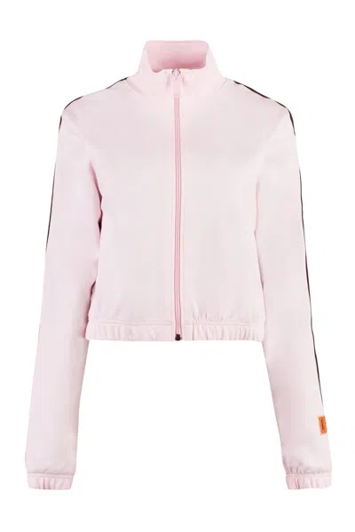 Heron Preston Two-tone Zipped Sweatshirt In Pink