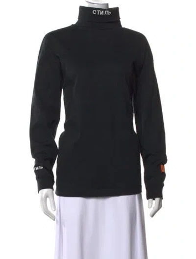 Pre-owned Heron Preston Turtleneck Long Sleeve Top In Black