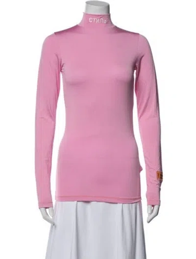 Pre-owned Heron Preston Turtleneck Long Sleeve Top W/ Tags In Pink