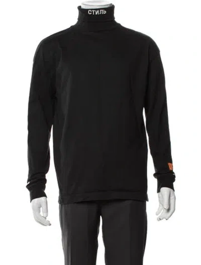 Pre-owned Heron Preston Turtleneck Long Sleeve T-shirt In Black