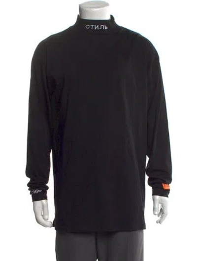 Pre-owned Heron Preston Turtleneck Long Sleeve T-shirt In Black