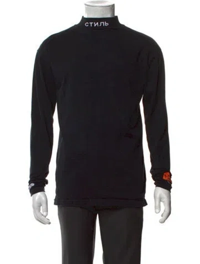Pre-owned Heron Preston Turtleneck Long Sleeve T-shirt In Black