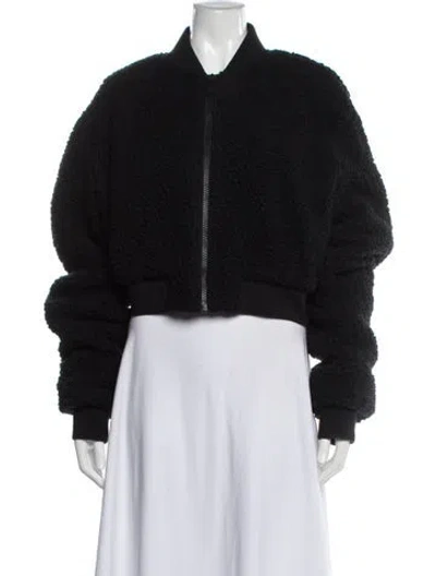 Pre-owned Heron Preston Virgin Wool Bomber Jacket In Black