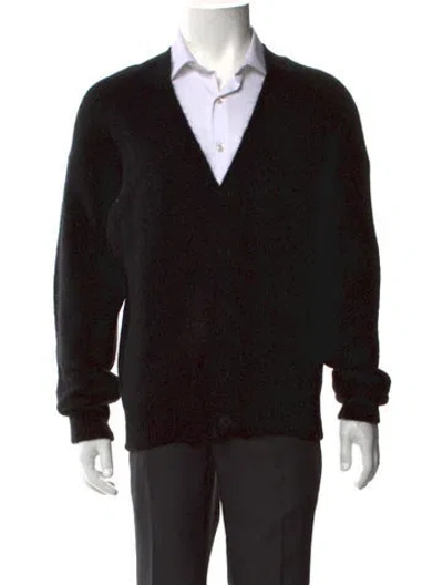 Pre-owned Heron Preston V-neck Long Sleeve Cardigan W/ Tags In Black