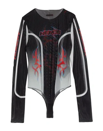 Heron Preston Woman Bodysuit Black Size Xs Polyamide, Elastane