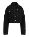 Heron Preston Short Button Cotton Jacket In Black
