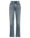 Heron Preston Woman Jeans Blue Size 29 Cotton, Hemp, Rubber In Blue