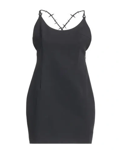 Heron Preston Woman Mini Dress Black Size 4 Polyester, Viscose, Elastane, Leather