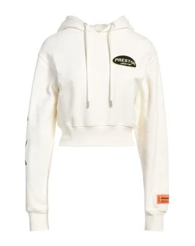 Heron Preston Woman Sweatshirt Ivory Size M Cotton, Elastane, Polyester In White